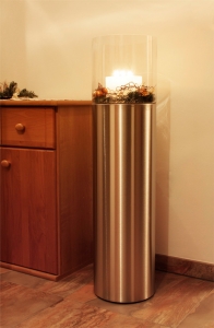 Edelstahl Windlicht &Oslash;27, H=80cm